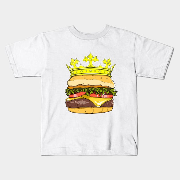 crown burger Kids T-Shirt by THE_FORMAT